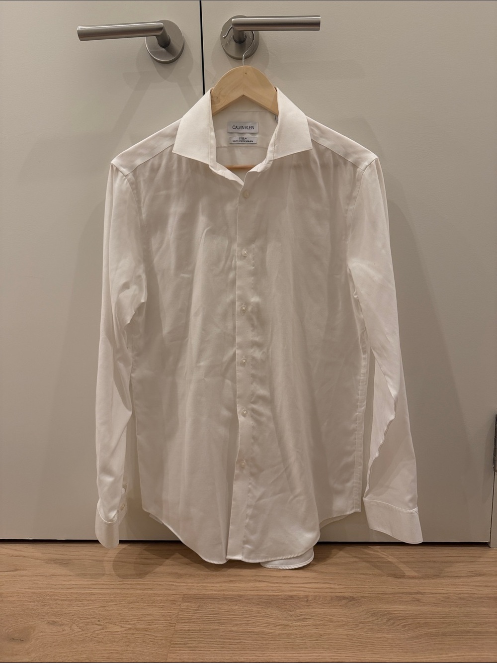 Calvin Klein White Men's Dress Shirt - Classic Point Collar